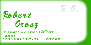 robert orosz business card